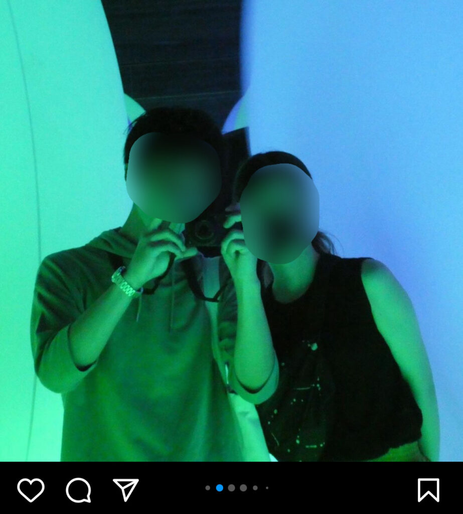 私が恋人と付き合っていた時の写真。Instagramにアップロードした。